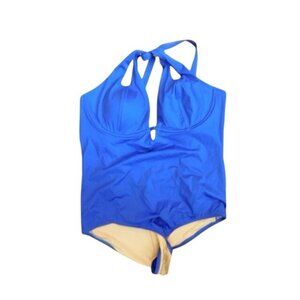 City Chic Size 20 (L) Plus Size Blue Strappy One Piece Swimsuit NWT